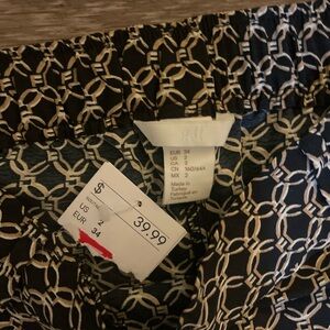 H&M Black and White Geometric Pants